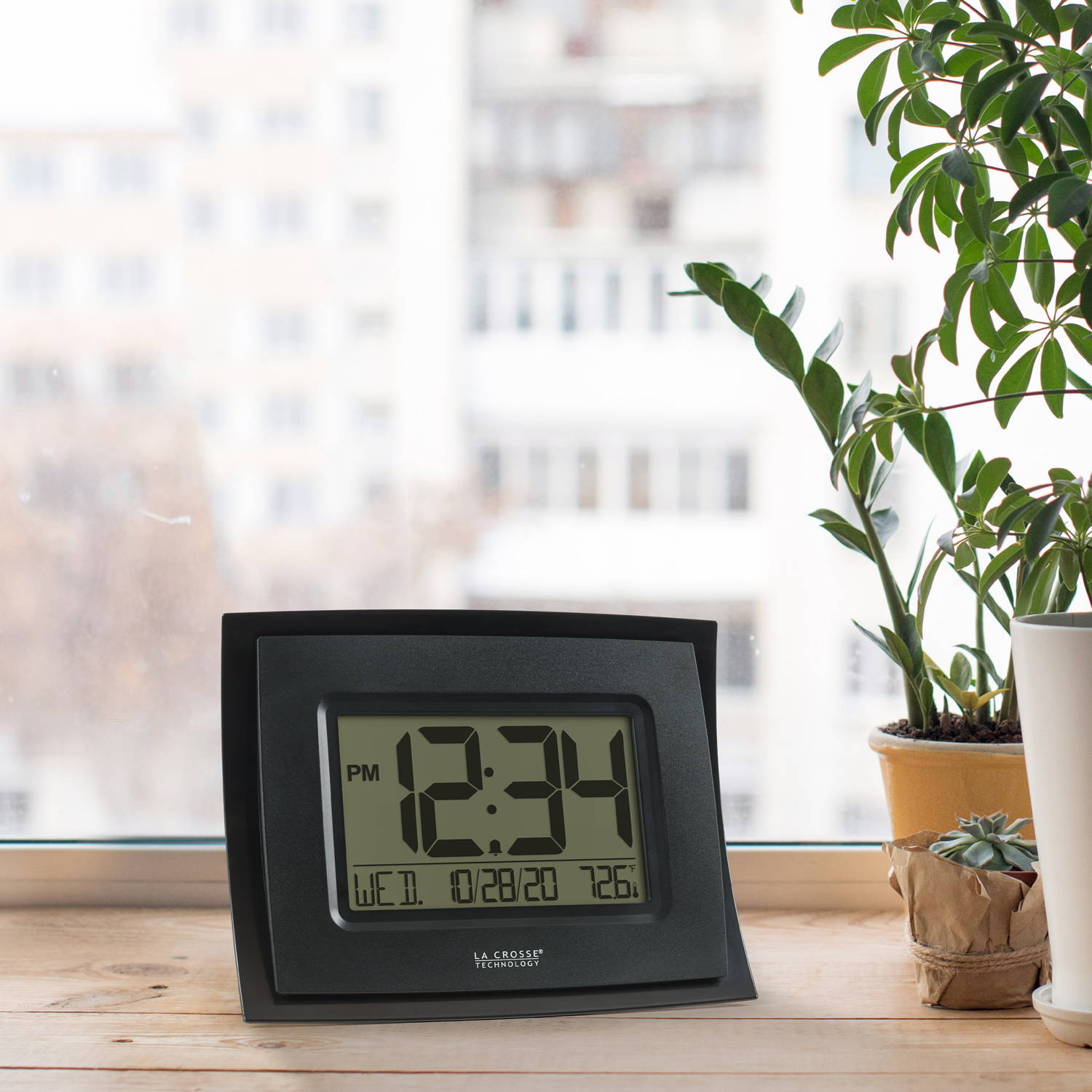 Digital Wall Clock with Indoor Temp and Calendar 