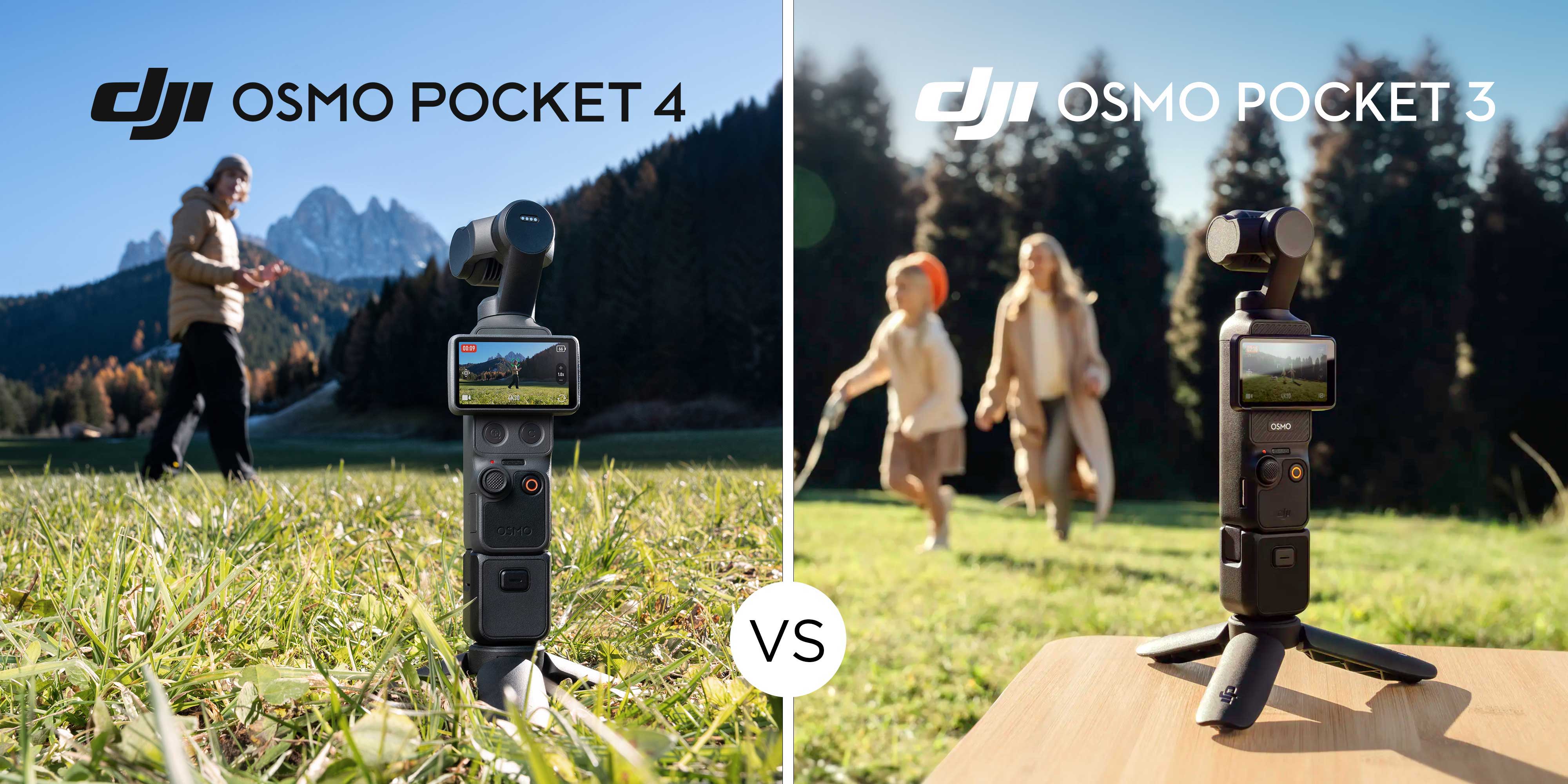 Comparison of DJI Osmo Pocket 4 and Osmo Pocket 3 in outdoor settings.