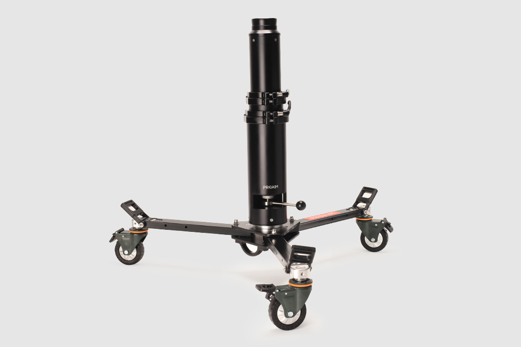 Proaim Lineo dolly with a riser column mounted