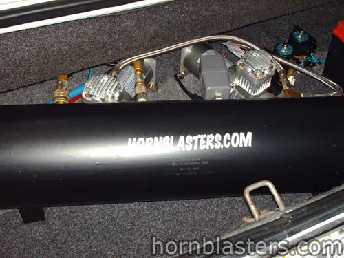 Trunk or rear area detail for Shocker XL install on Ford Mustang HornBlasters gallery photo 12