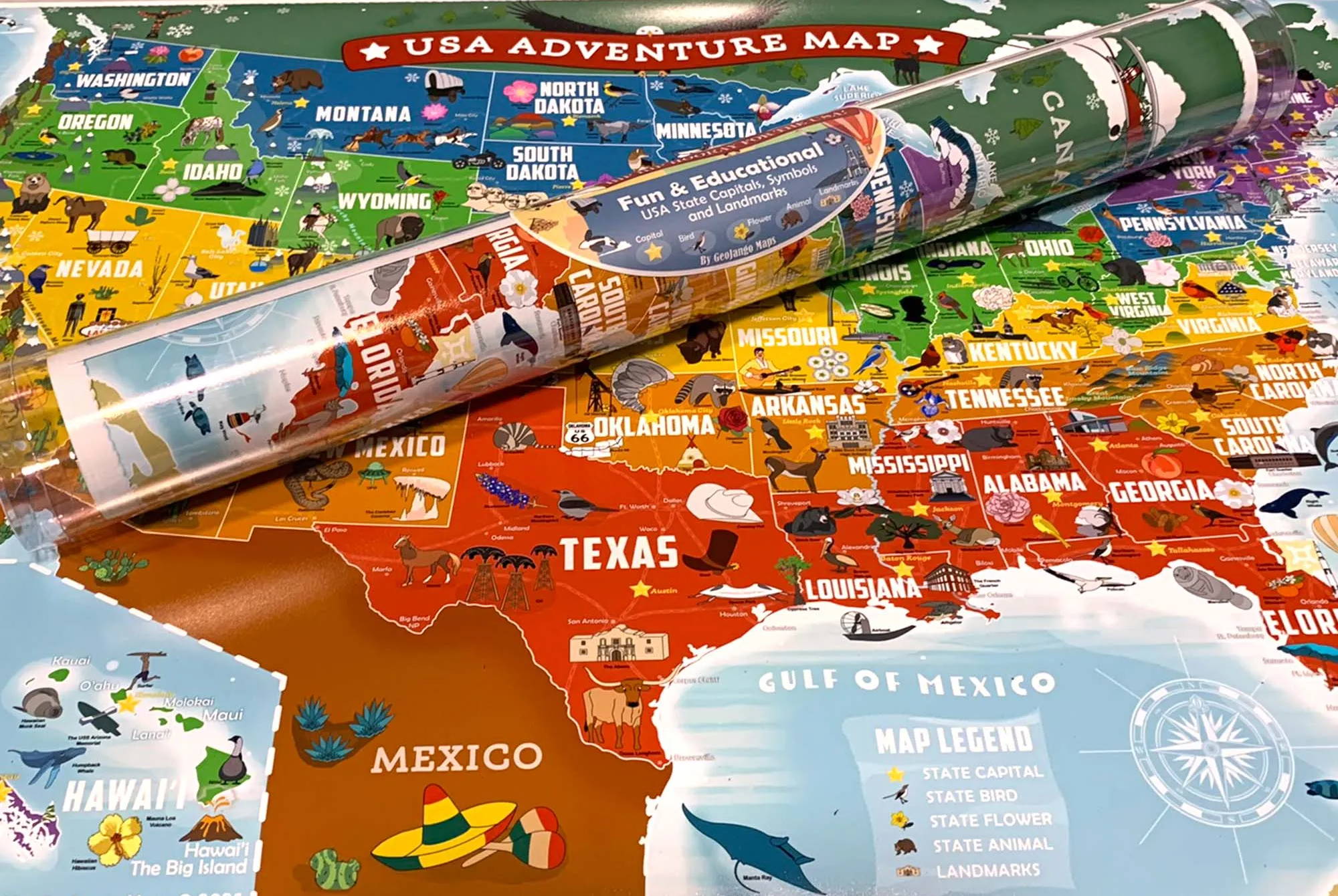 Illustrated USA Map poster