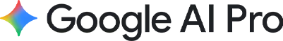 Google AI Pro logo with colorful star design and text.
