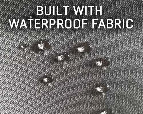 Text on a fabric background: 