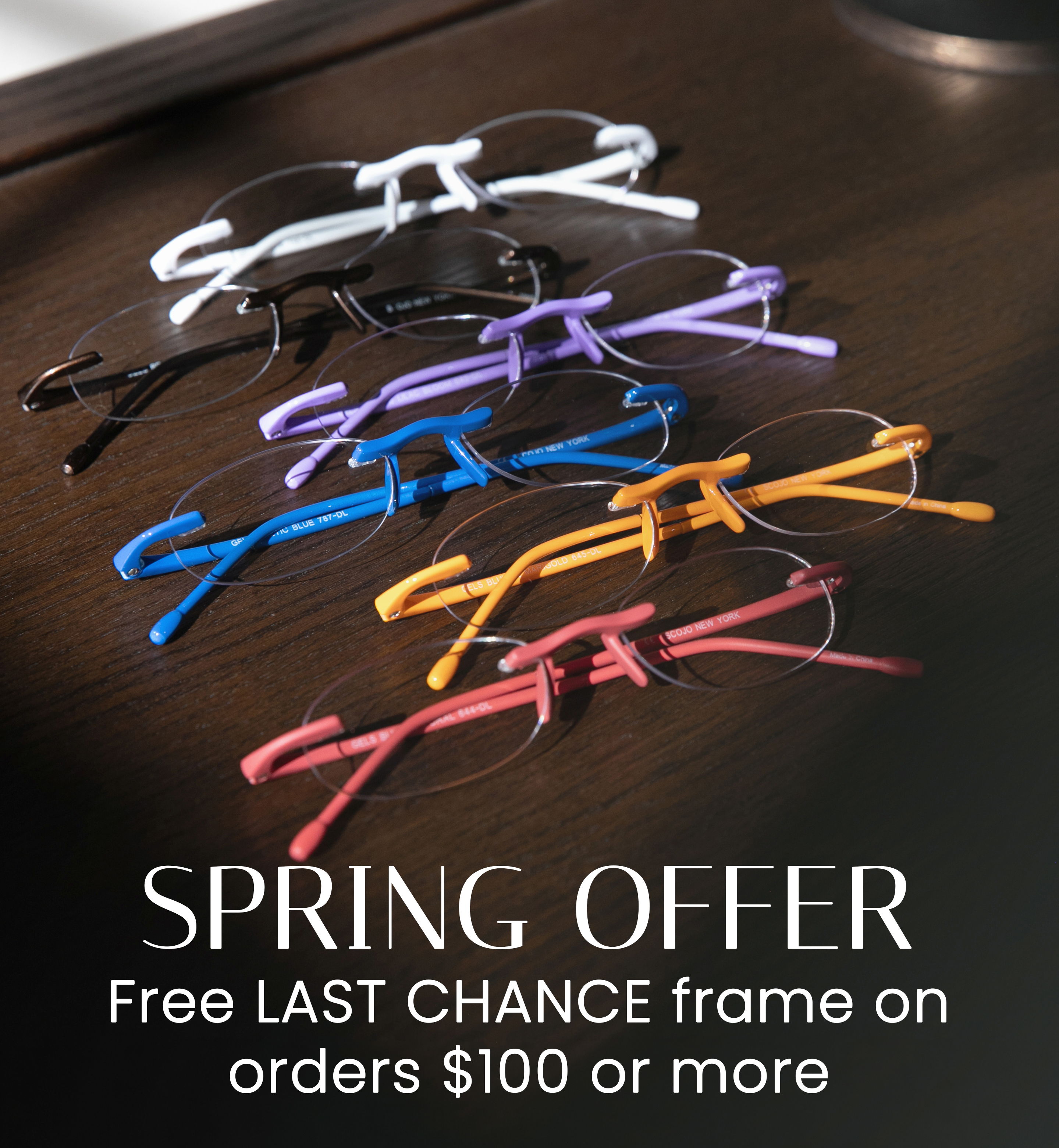 Spring offer: Free LAST CHANCE frame on orders over $100.