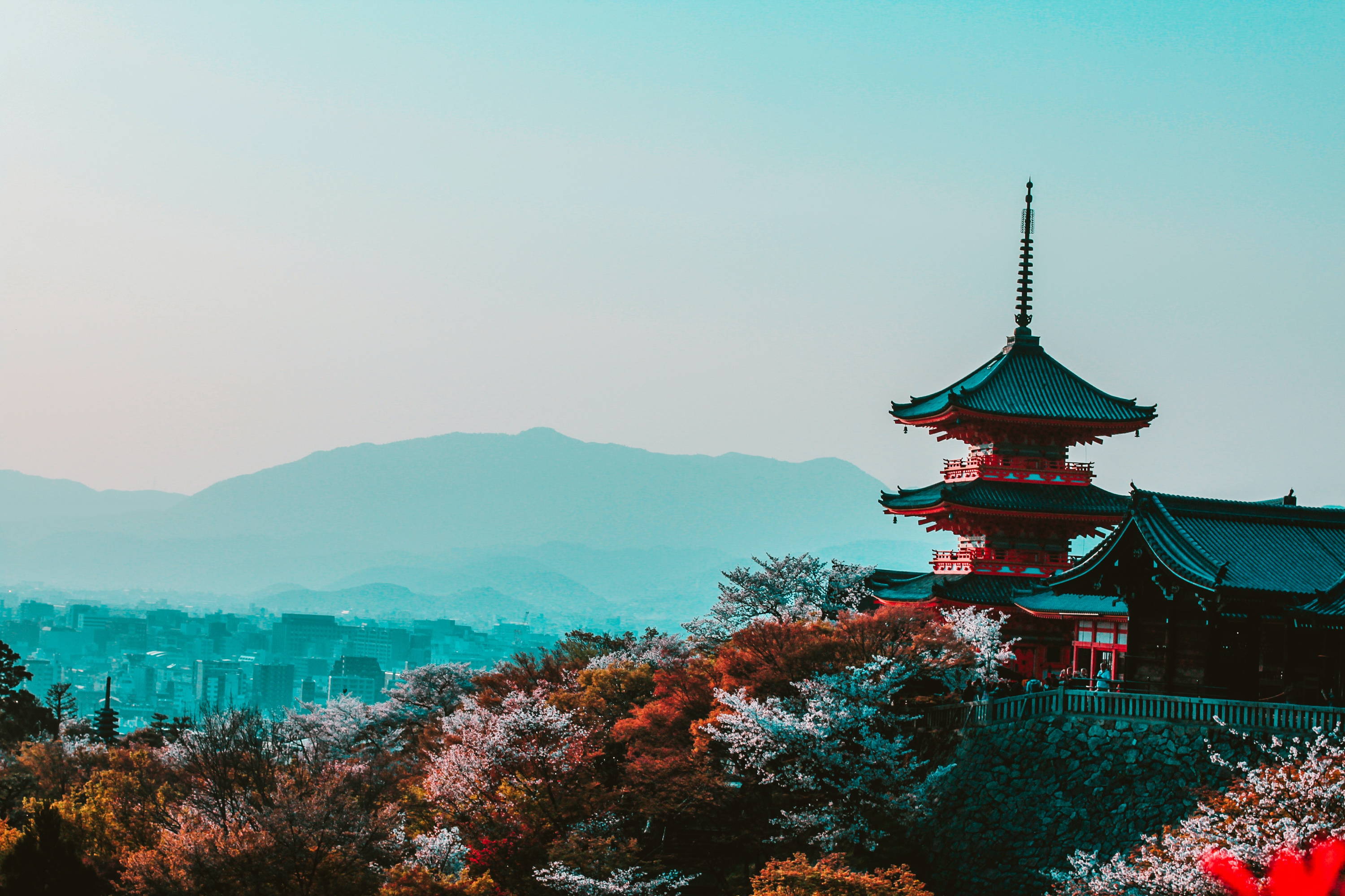 A travel photograph of a Chinese temple. 