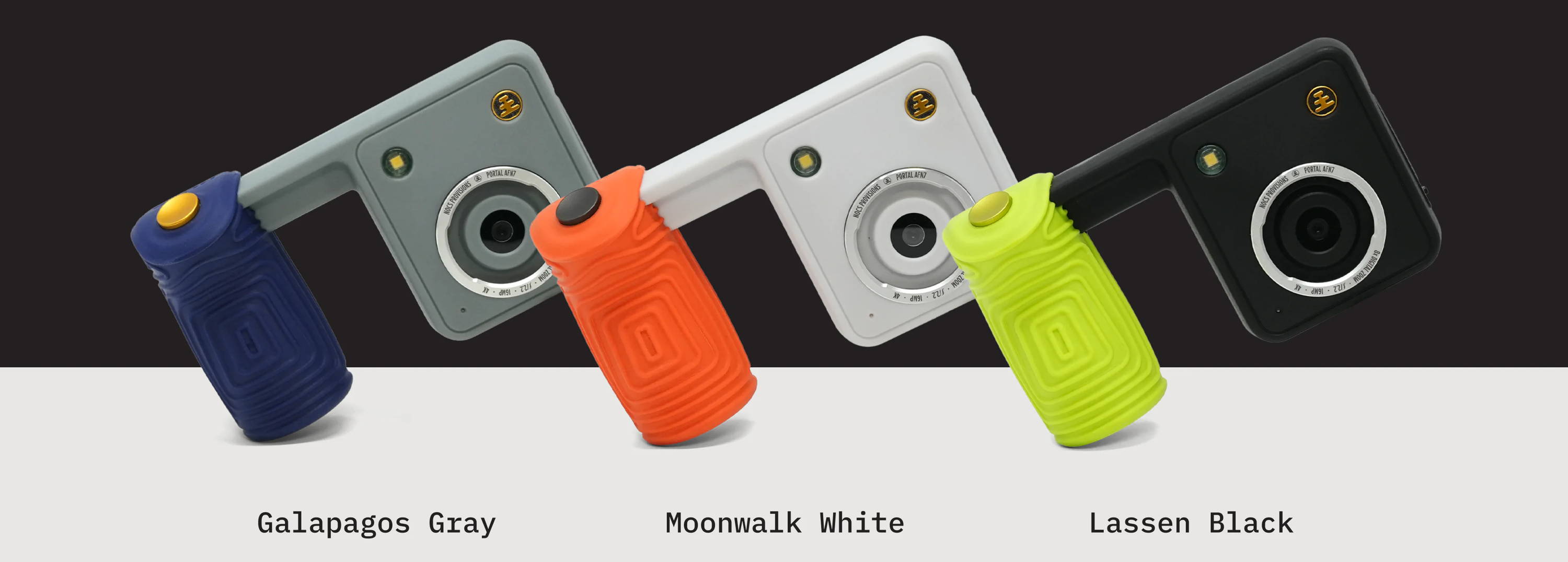 Galapagos Gray, Moonwalk White, Lassen Black