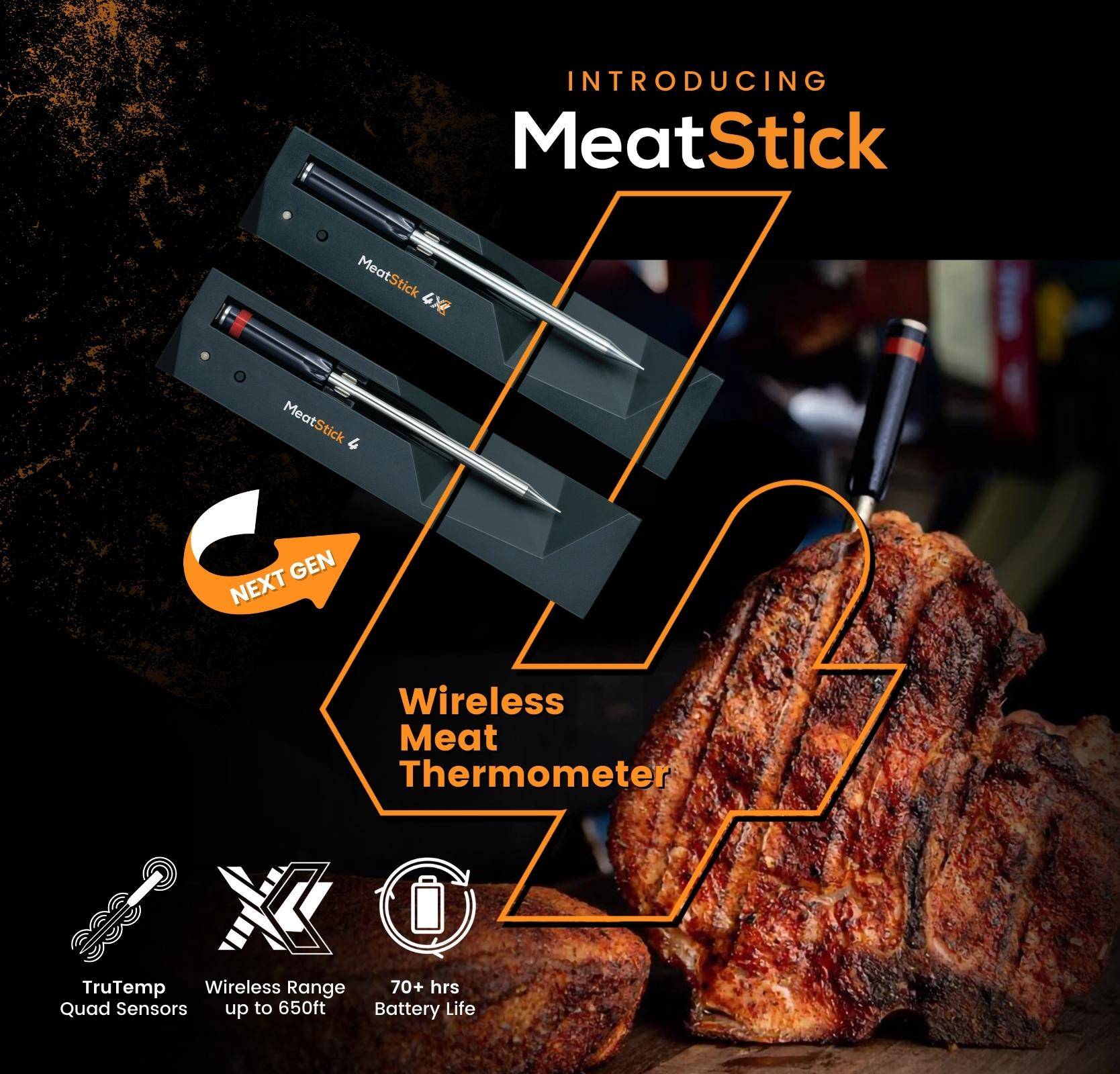 Introducing MeatStick 4 Next Gen Quad Sensors Wireless Meat Thermometer