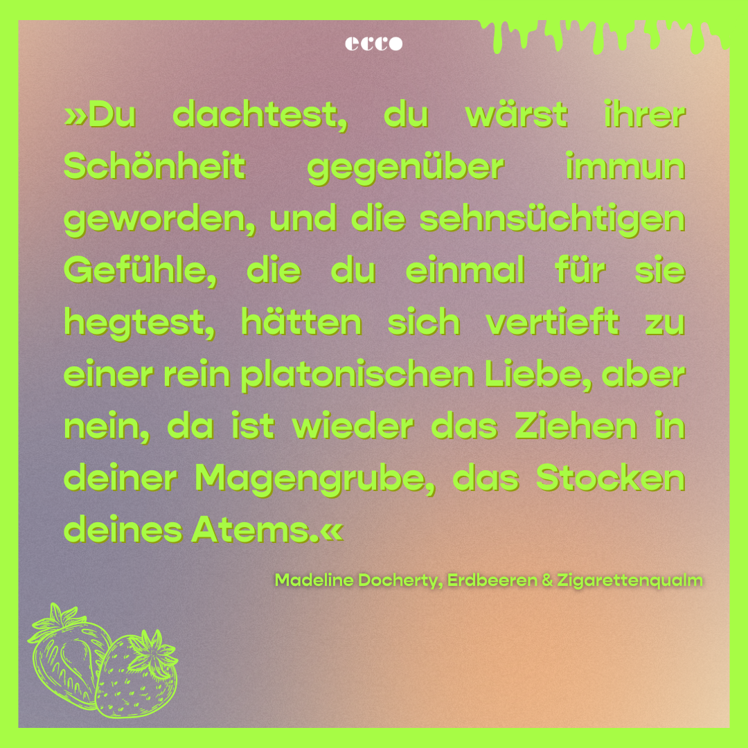Text quote about beauty and feelings with a gradient background.
