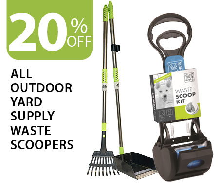 20% off all outdoor yard supply waste scoopers