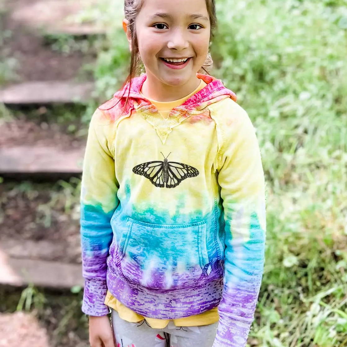 Kid's Tie Dye Rainbow Hoodies that celebrate the plant