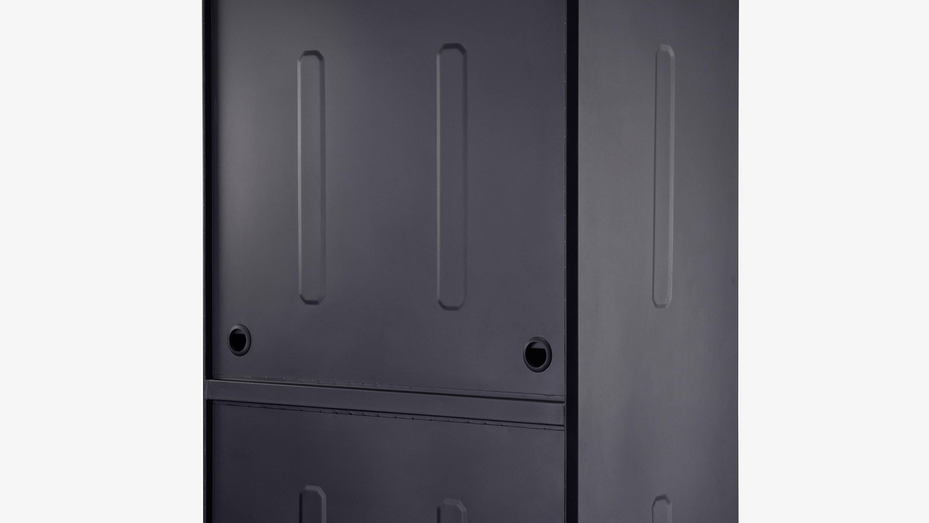 reinforced back panel of the locker cabinet