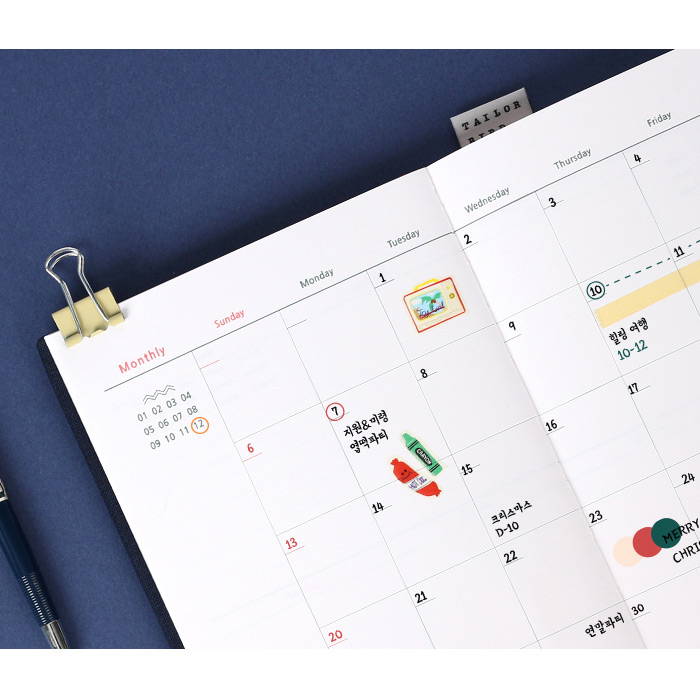Monthly plan - Wanna This Tailorbird color fabric dateless weekly planner