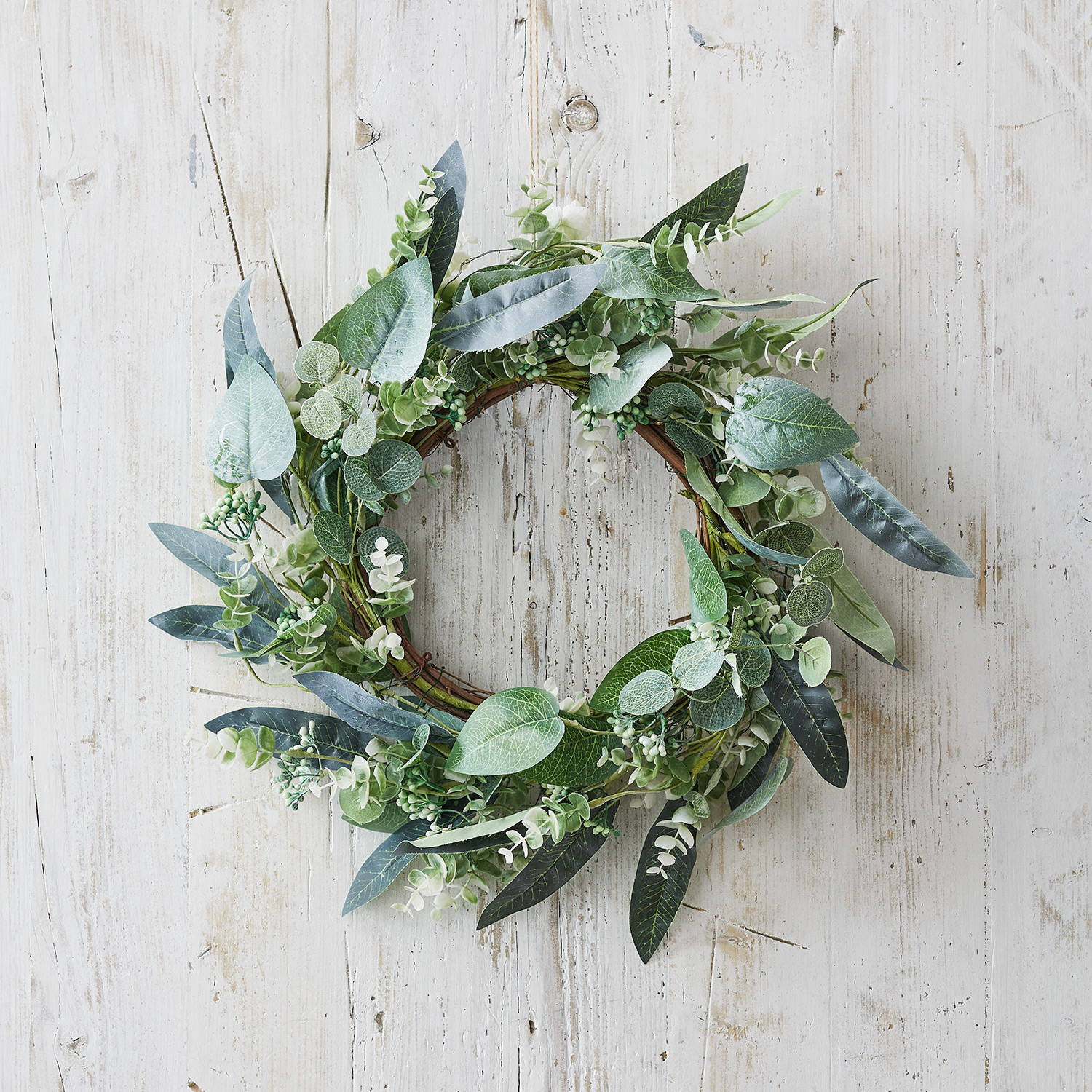 Artificial eucalyptus wreath