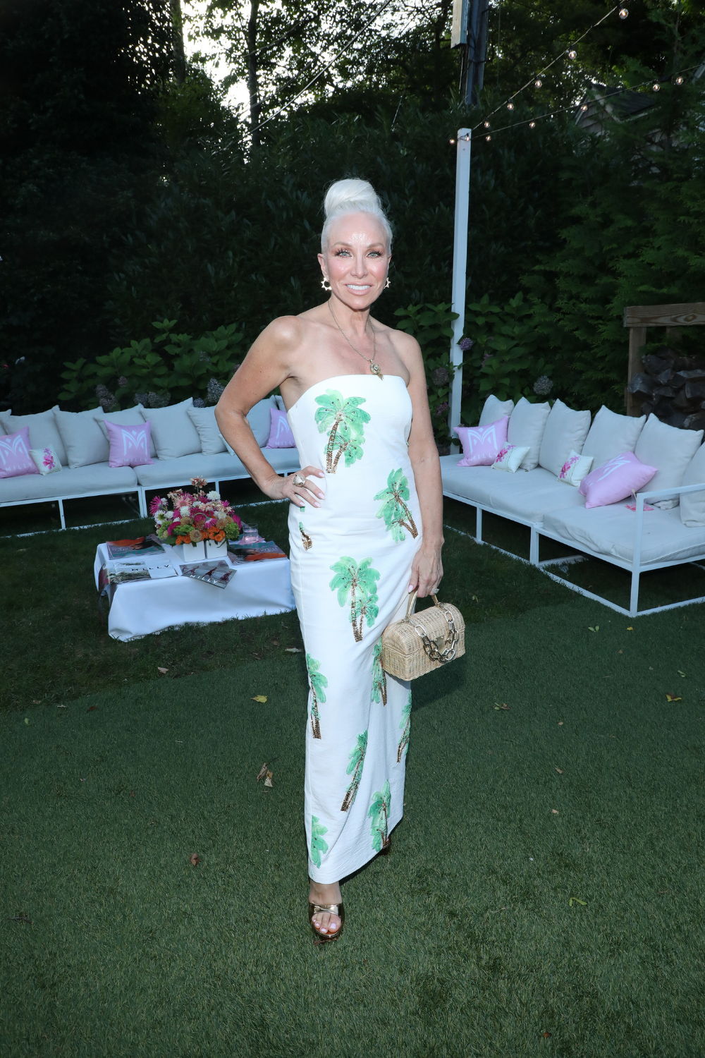 Wearing the Clara Dress at MILLY x The Daily Front Row's Maidstone Hamptons Cocktail Party.