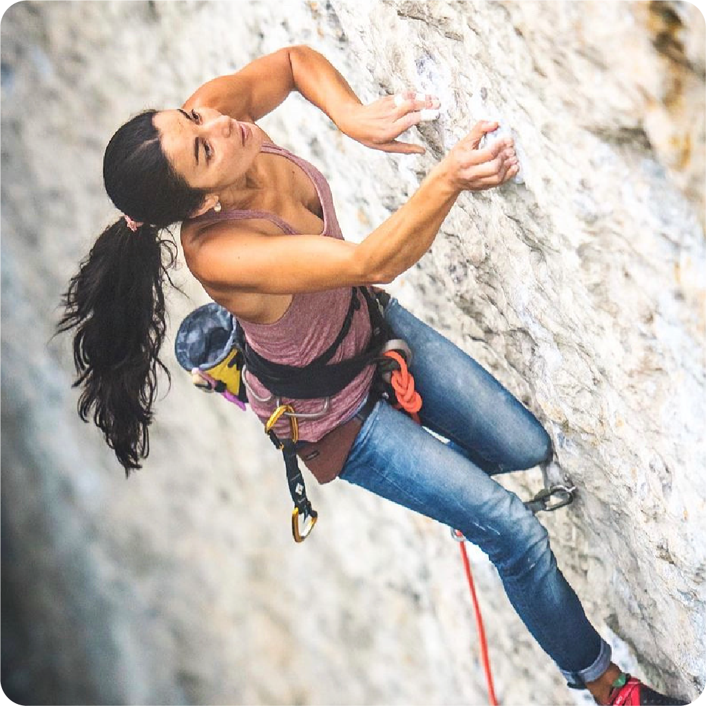 Daila Ojeda rock climbing