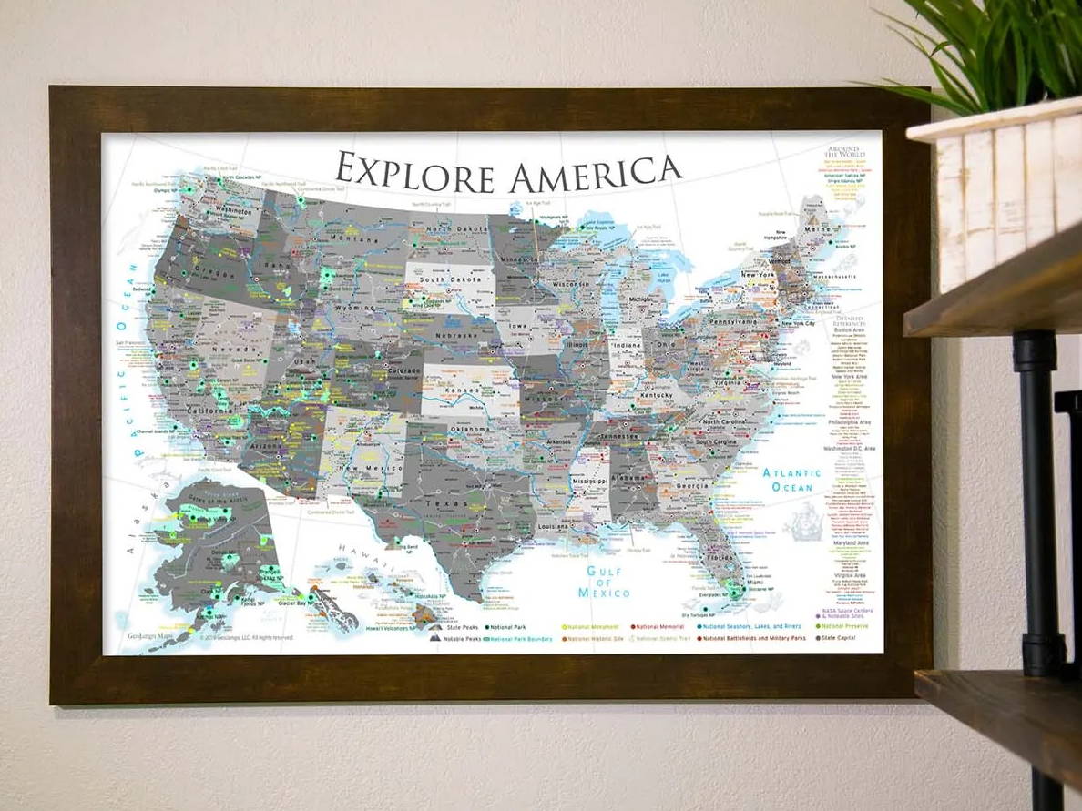 Black and White Edition USA Map