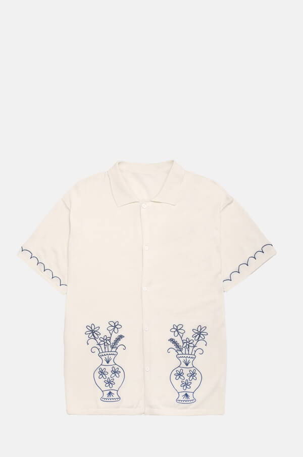 Service Works S/S Knitted Vase Shirt Off White.