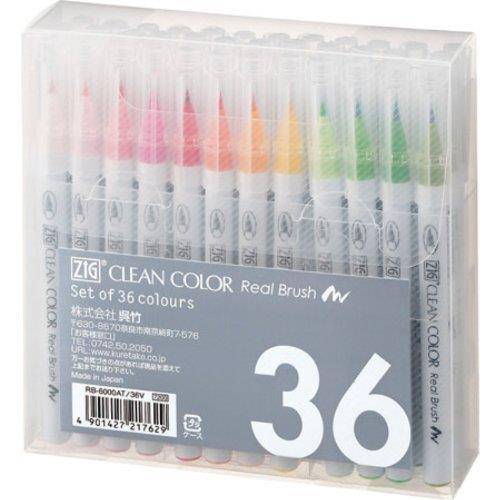 Zig Clean Color Real Brush Markers Set of 36