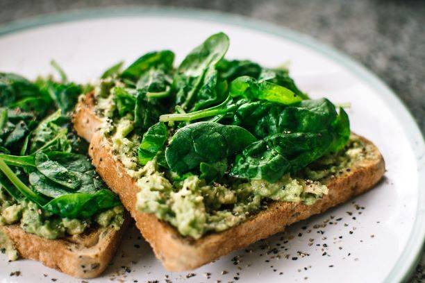 Spinach And Avocado On Brown Bread