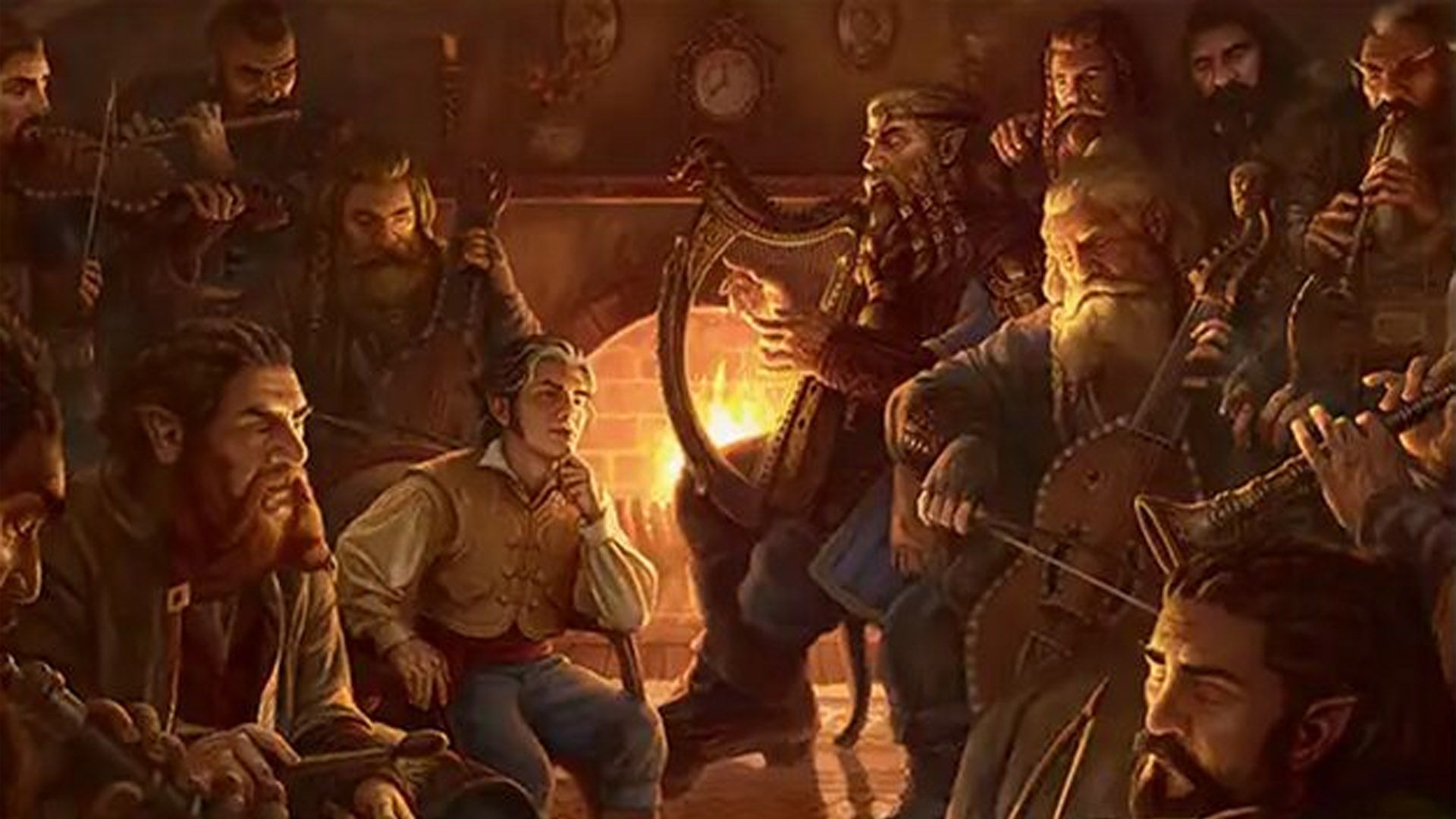 The Artwork for the card An Unexpected Party from The MTG Hobbit Set,