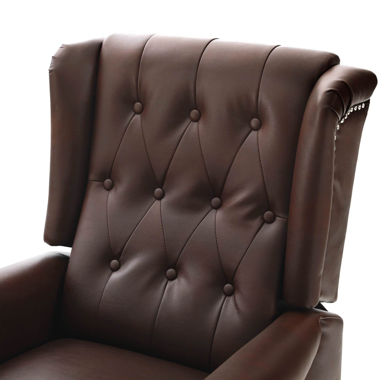 Asjmreye Leather Wingback Recliner Chair