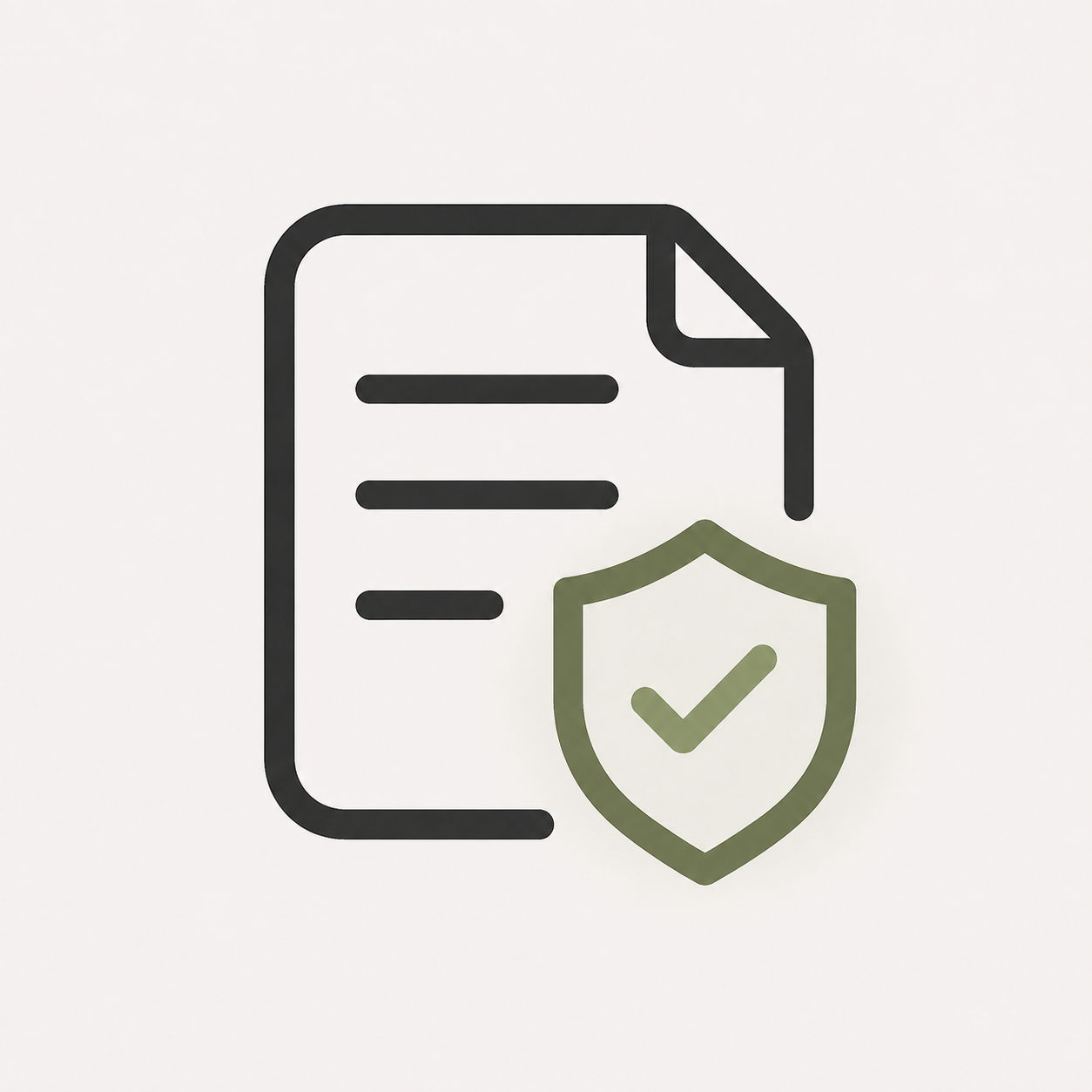 Document with a shield symbol, representing security and protection.