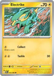 Electric Pokémon card featuring Electrike with attack moves and stats.