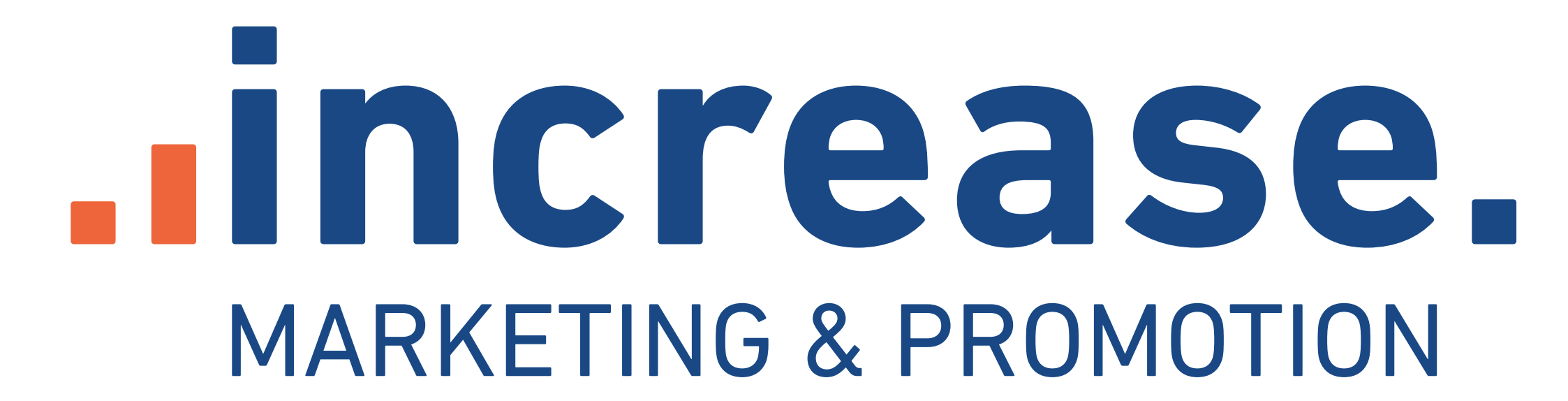 Increase Marketing & Promotion logo with stylized text and graphic elements.