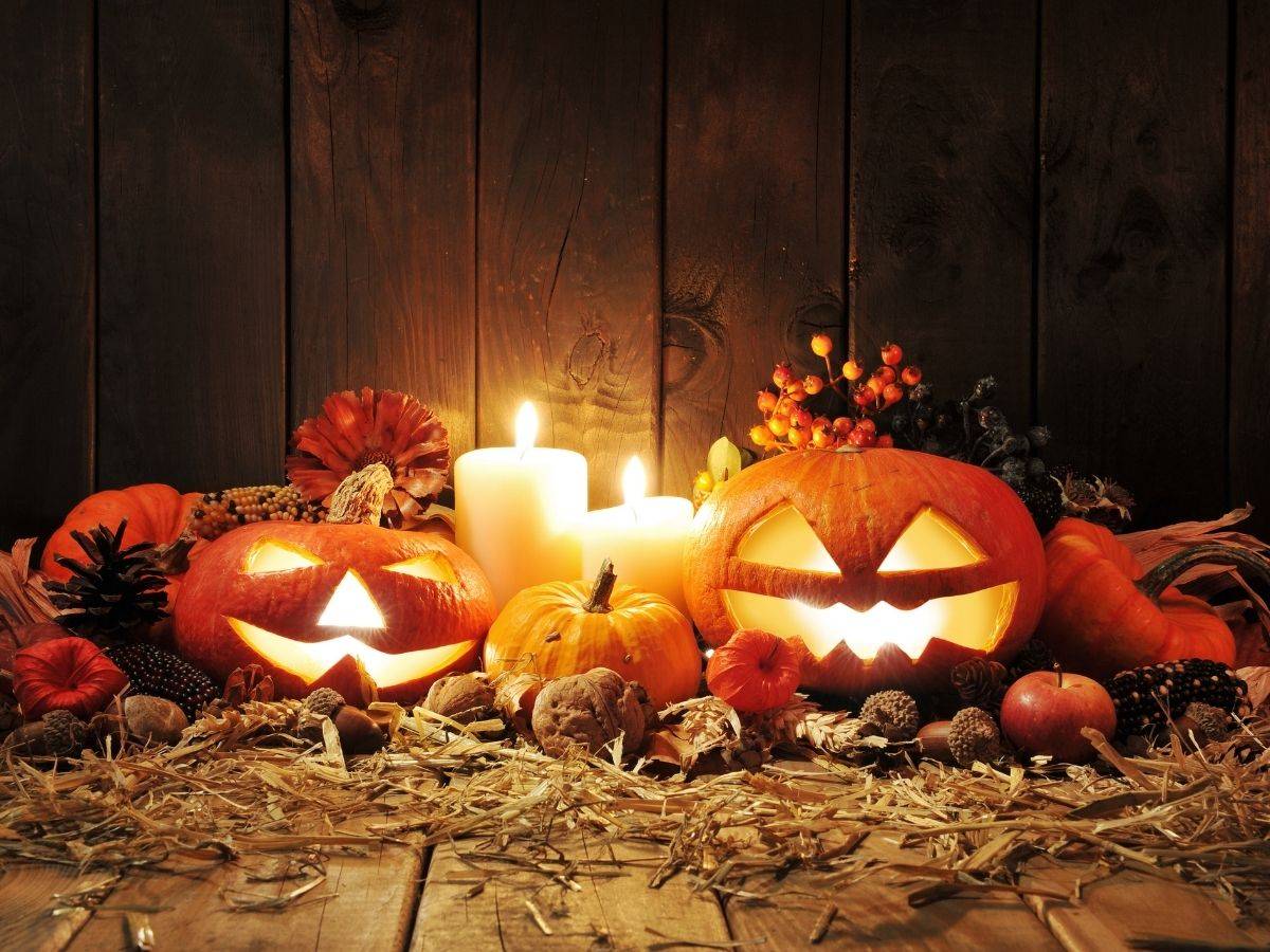 Halloween candles and lanterns
