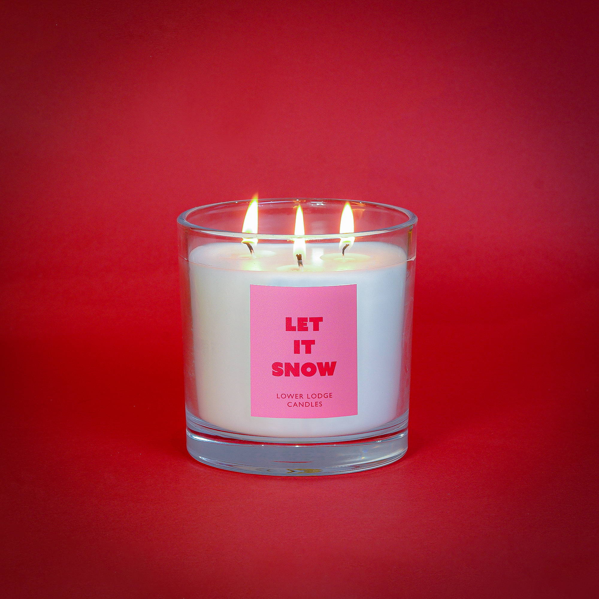 Let it Snow Christmas candle