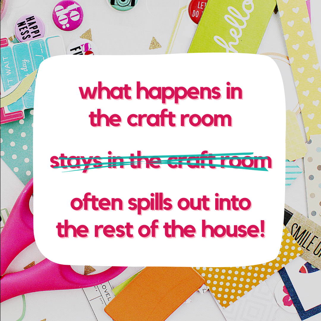 Craft supplies background with quote 