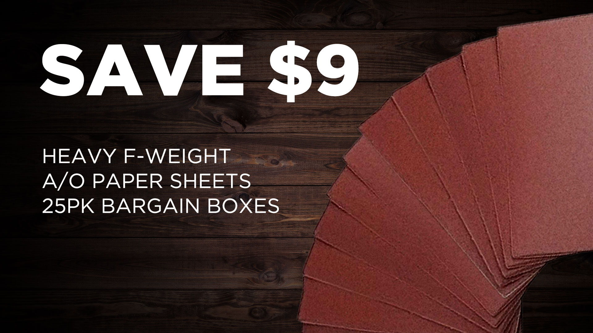 Promotional image for paper sheets, highlighting savings and product details.