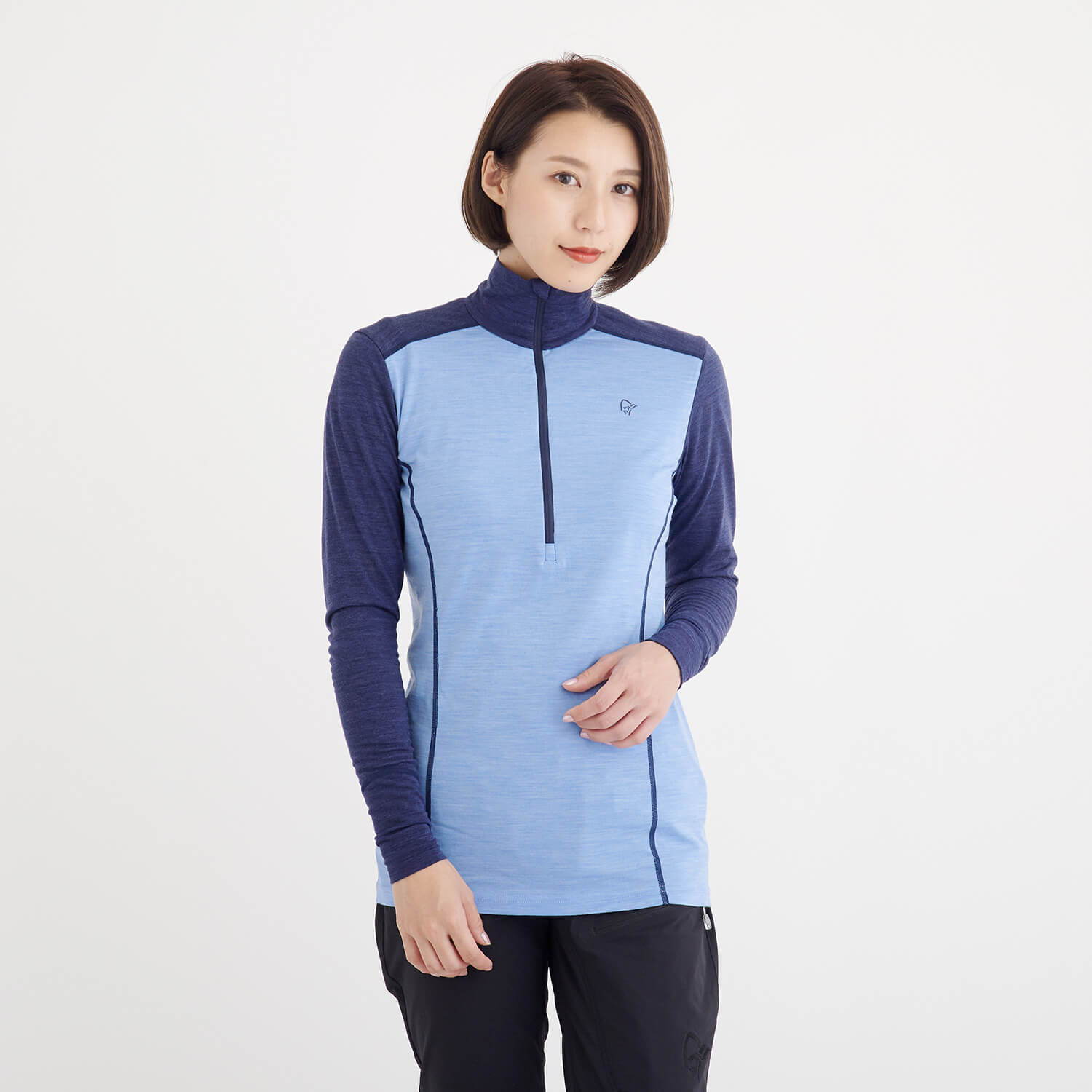 NORRONA（ノローナ）/イコライザー メリノジップネック/ブルー/WOMENS