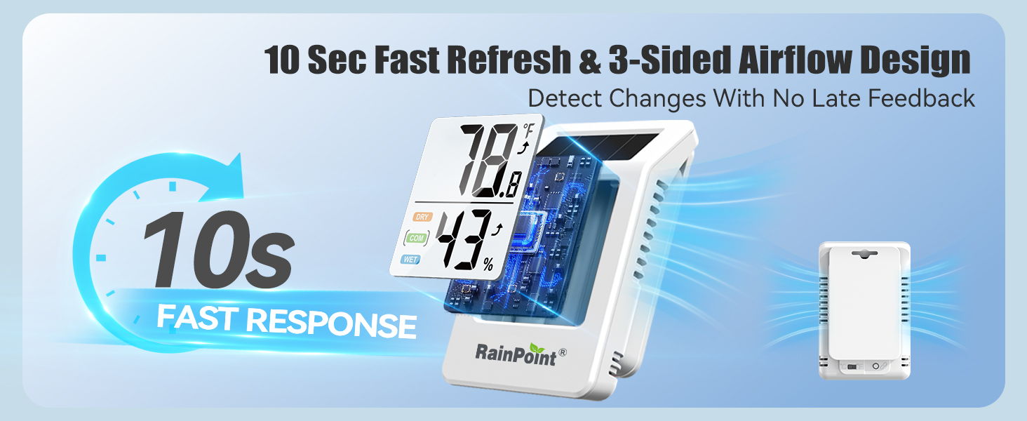 Device featuring fast refresh rate and three-sided airflow design.