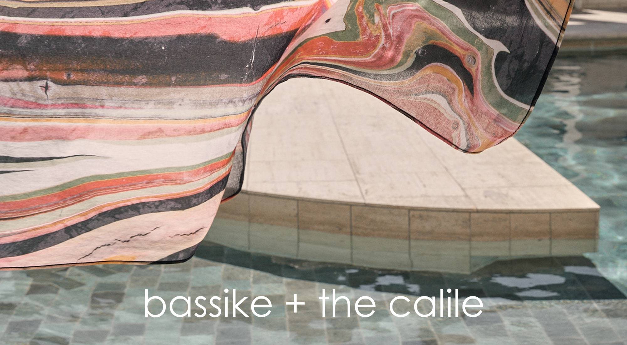bassike + the calile agate print exclusive scarf photohraphed at the calile hotel