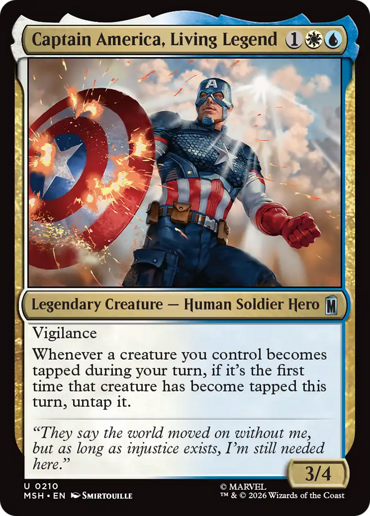 The MTG Card Captain America Living Legend Marvel Super Heroes