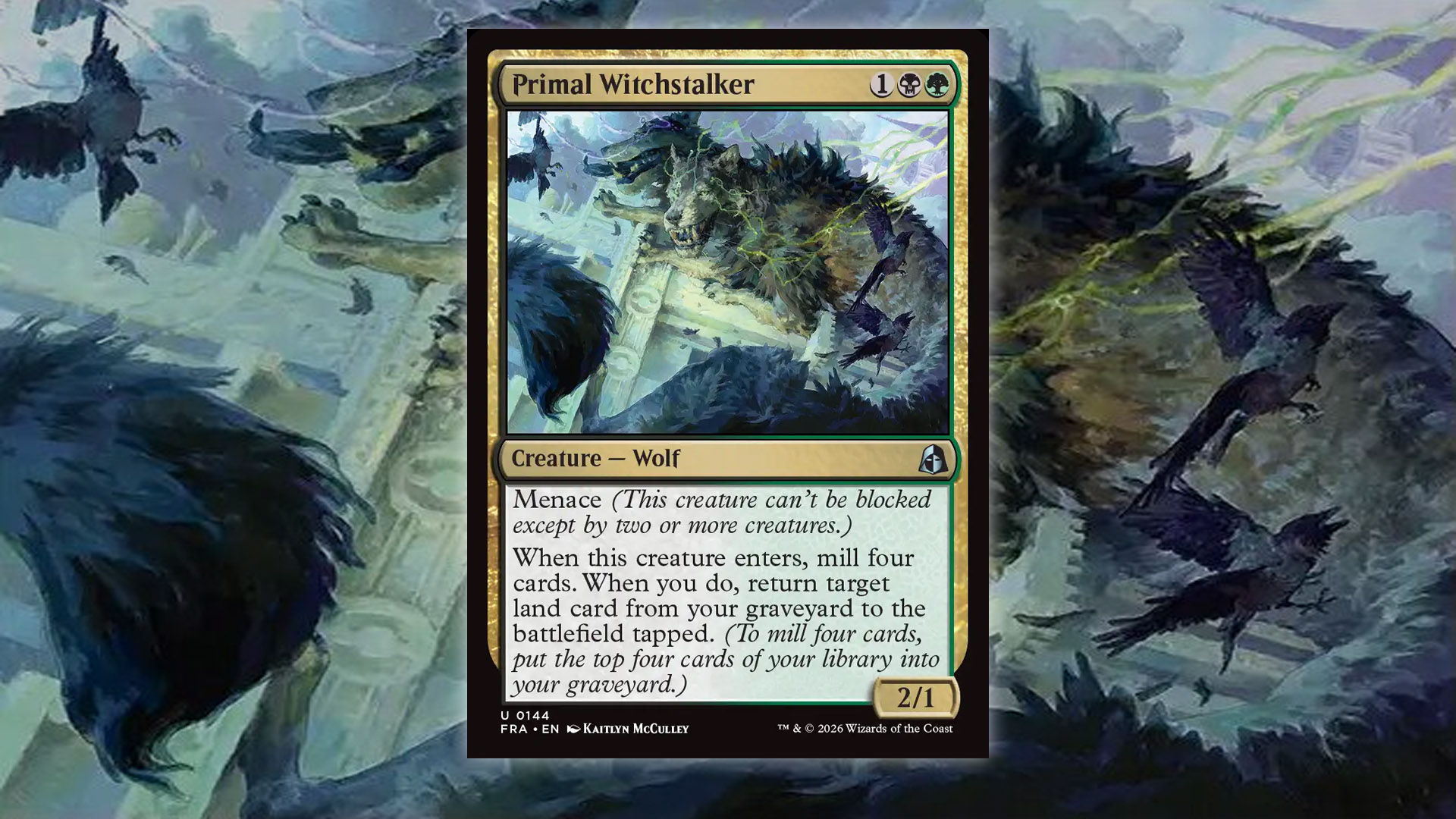 The card Primal Wishstalker from MTG's Reality Fracture expansion.