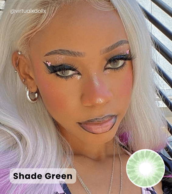 Blonde Color hair model -  Shade Green  Contacts