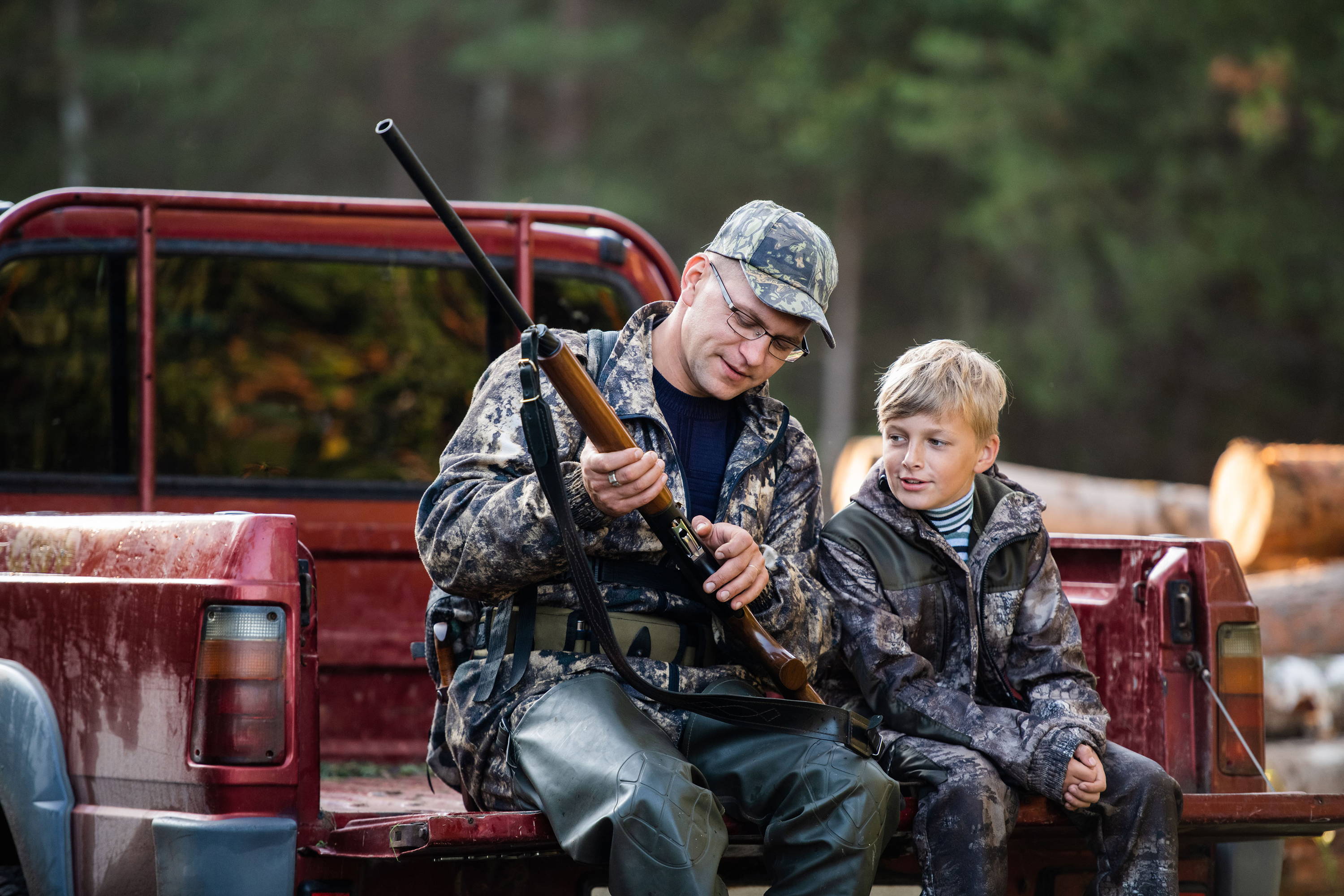 Father and Son with Shotgun