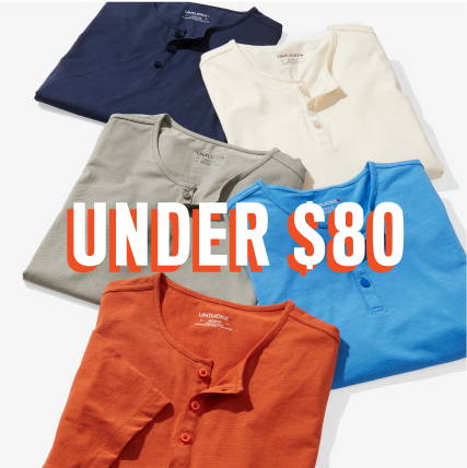 Collection of UNTUCKit Henleys in various colors. 