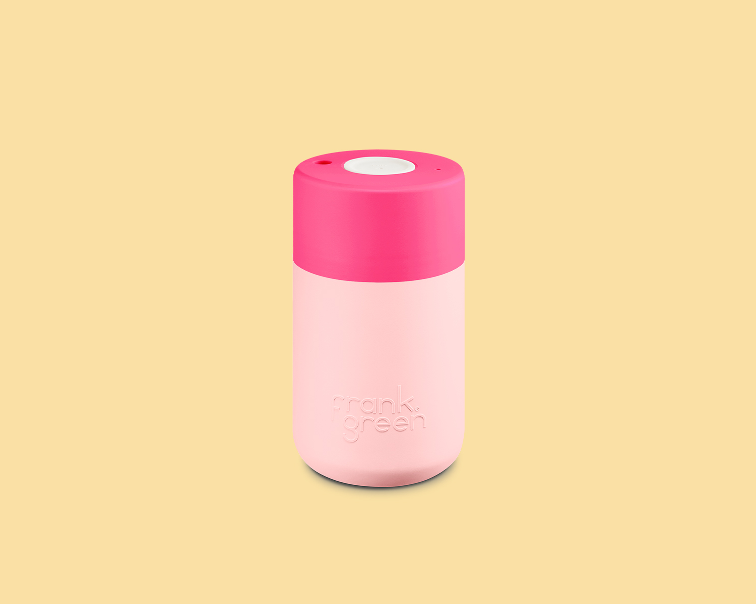 Blushed Original Reusable Cup 12oz / 340ml, Neon Pink lid and Cloud button