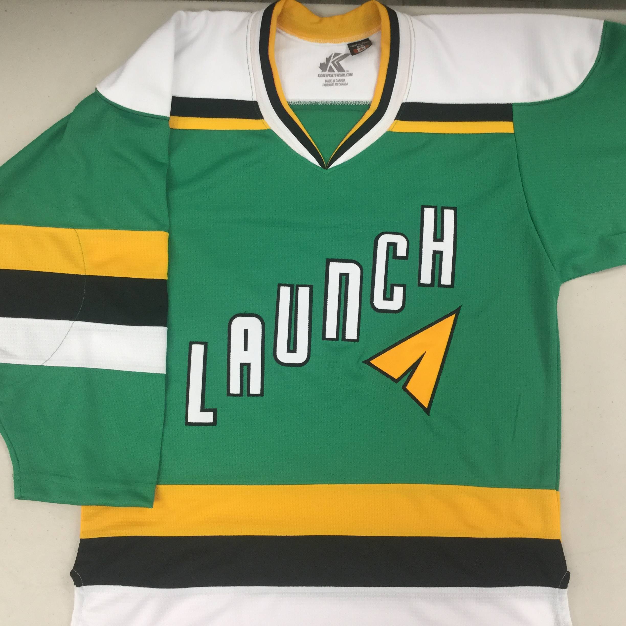 Custom Hockey Jersey With Twill Applique on Kobe K3G09A Minnesota North Stars Green: Launch