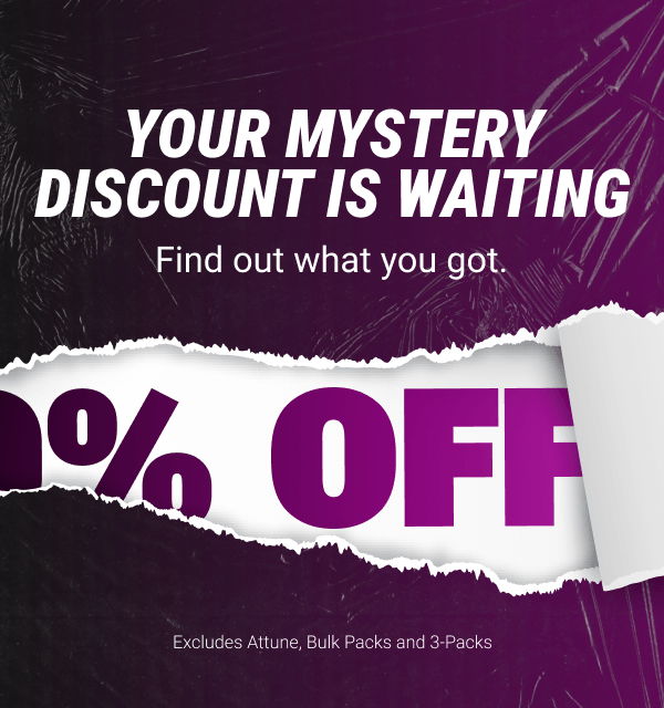 Text promoting a mystery discount offer with details on exclusions.