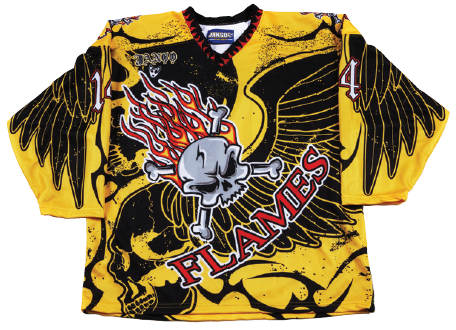 Jango Sportswear Sublimated Hockey Jersey with Flaming Skulls