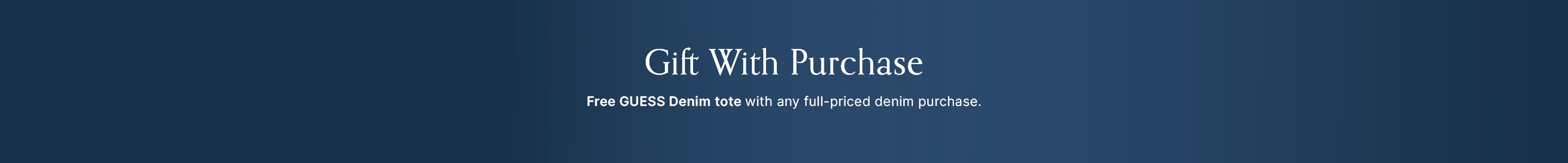 Free GUESS denim tote with any full priced denim purchase