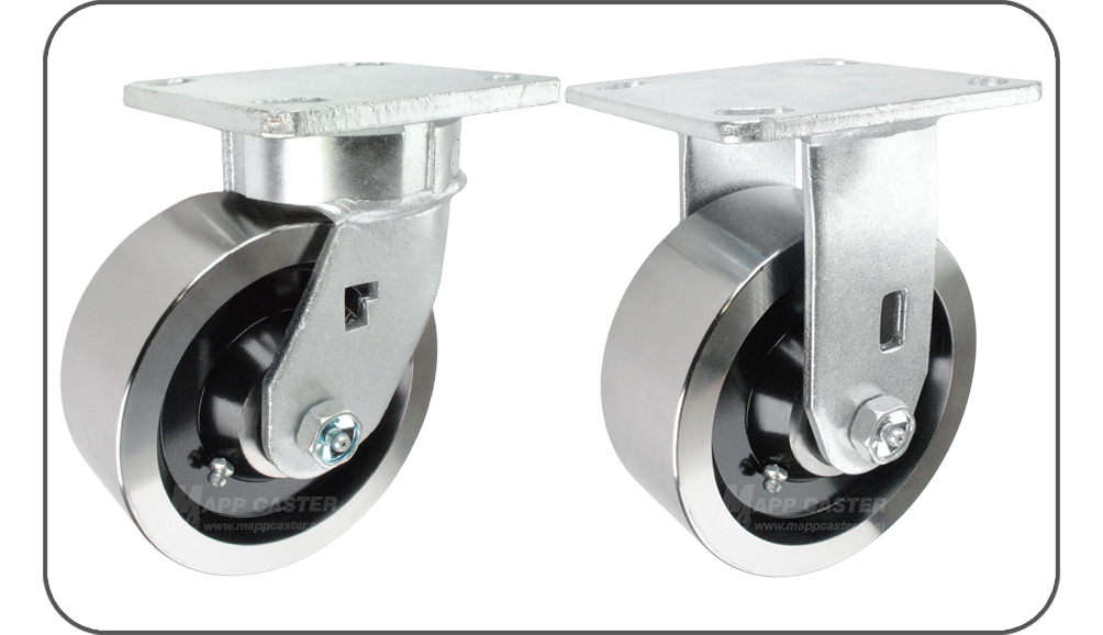 Forged Steel Plate Casters, Available in Swivel & Rigid, High Capacities, High Temperature Resistant, Impact Resistant 