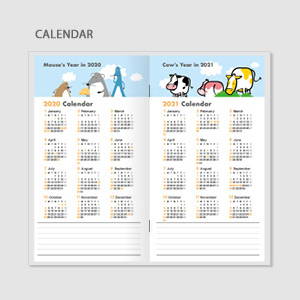 Calendar - Chachap 2020 Hello mouse dated monthly planner scheduler