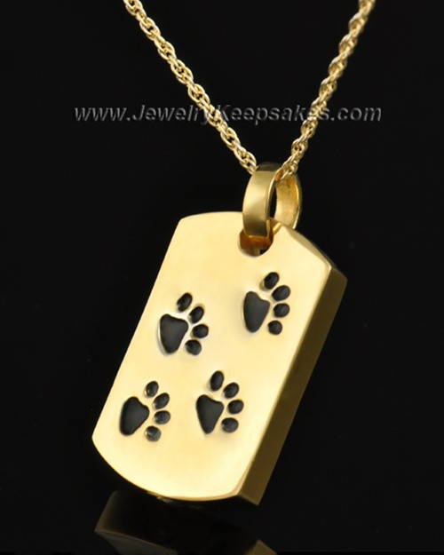 Gold Plated Taking A Stroll pet cremation jewelry