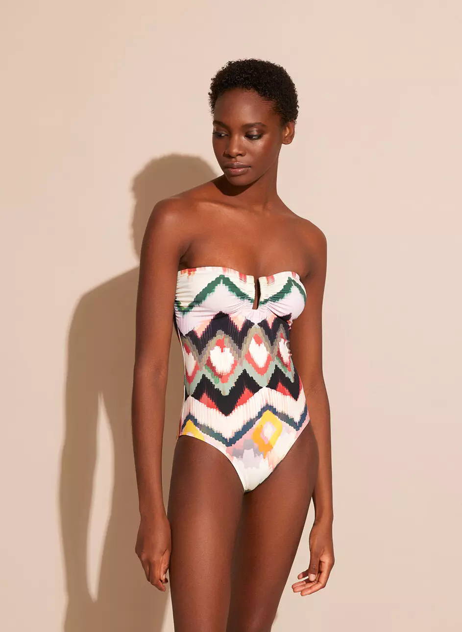 Cami One Piece Swimsuit & Bodysuit in Yellow and Neon Coral Crinkle / High  Cut Hip 80's 90's Style 