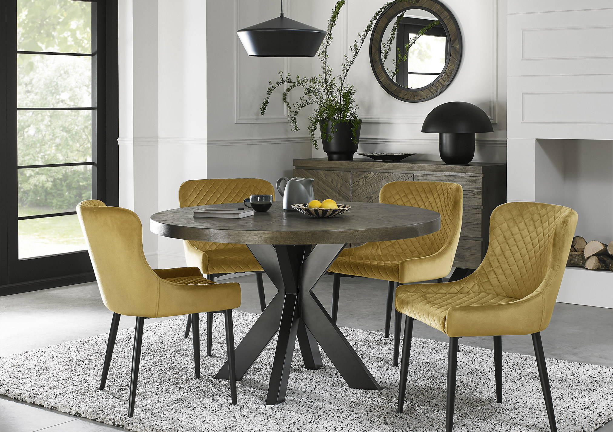 Lovely Velvet Chairs Complement The Tooting Dining Furniture Collection - Shop Now